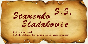 Stamenko Sladaković vizit kartica